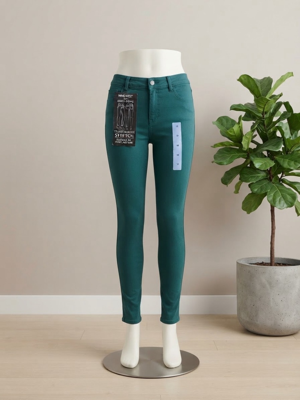 Nine West Women's Teal Skinny Stretch Jeans